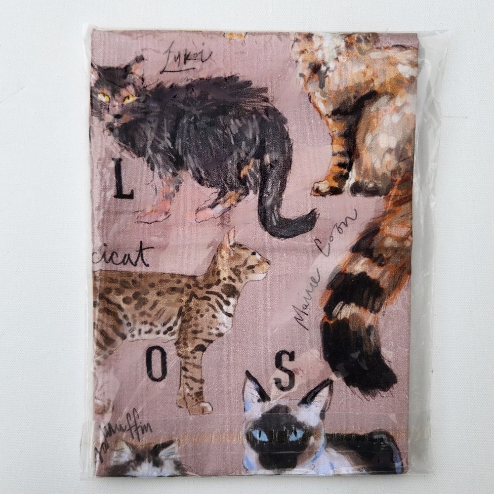 Anthropologie Cat Breeds A-Z Dish Towel - New w/ Tag NWT